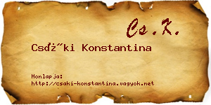 Csáki Konstantina névjegykártya